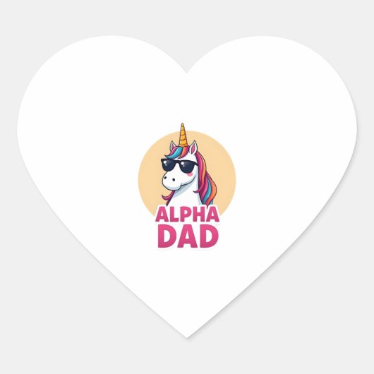 Sticker Cœur Funny Unicorn Dad Laufey Men Father's Day Christma (Devant)