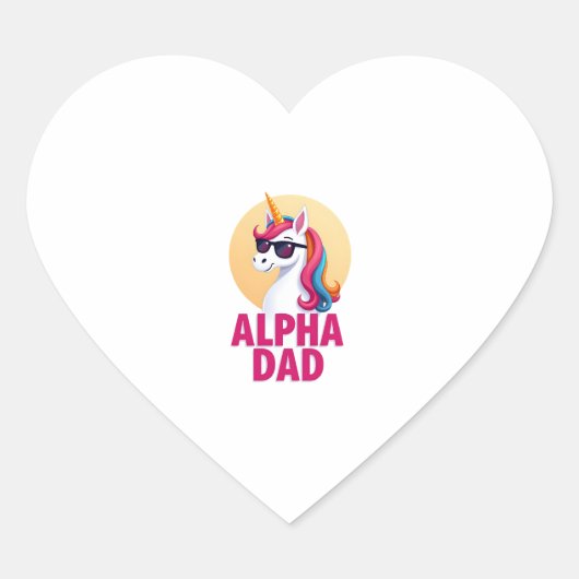 Sticker Cœur Funny Unicorn Dad Laufey Men Father's Day Christma (Devant)