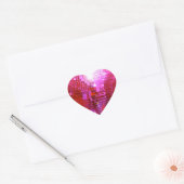 STICKER CŒUR FUSHIA DISCO BALL DANCE PARTI (Enveloppe)