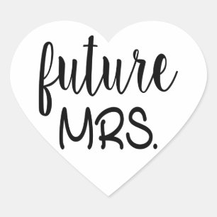 Sticker Cœur Future Mme Mariage Noir Blanc Enterrement de Vie d