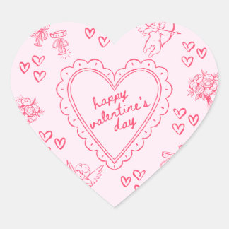 Sticker Cœur Galentine’s Day Valentine Girly Invitation