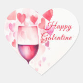 Sticker Cœur Galentines roses (Devant)
