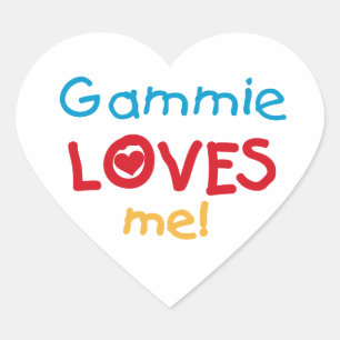 Sticker Cœur Gammie aime mes t-shirts et cadeaux