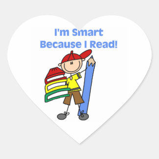 Sticker Cœur Garçon intelligent parce que je lis
