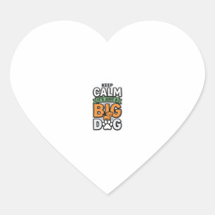 Sticker Cœur Garde calme grand chien design vectoriel vintage_1