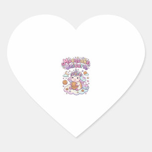 Sticker Cœur Gâteau de lune licorne Vêtements charmants de lico