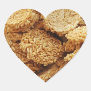 Sticker Cœur Gâteaux de riz soufflé ~ Sucres asiatiques Dessert