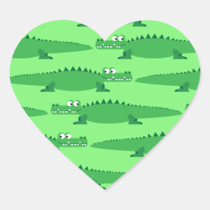 Sticker Cœur Gator Alligator Crocodile Enfants 1er fête d'anniv