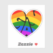 Sticker Coeur gay (Feuille)