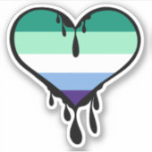 Sticker Coeur gay pride (Devant)