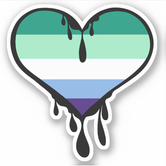 Sticker Coeur gay pride (Devant)