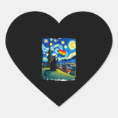 Sticker Cœur Gay Pride Cat Art Cat Starry Night Style LGBTQ Pri (Devant)