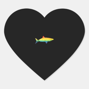 Sticker Cœur Gay pride de requin arc-en-ciel Drapeau LGBT Débar