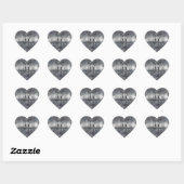 Sticker Cœur Gemini Sign en Distressed Siver Steel (Feuille)