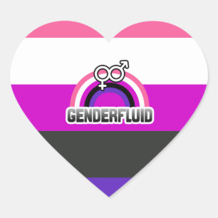 STICKER CŒUR GENDERFLUID RAINBOW