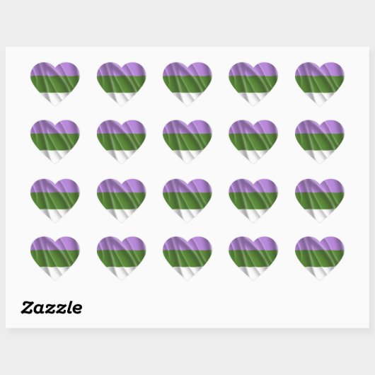 STICKER CŒUR GENDERQUEER PRIME (Feuille)