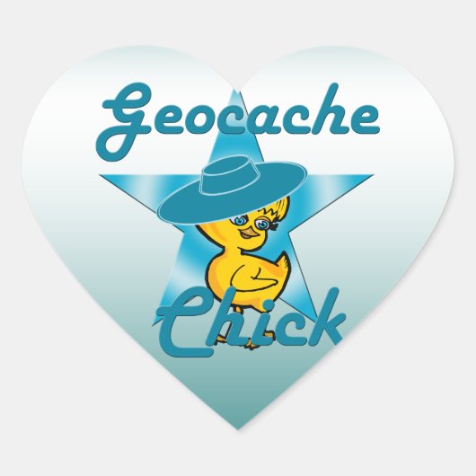 Sticker Cœur Geocache Chick #7 (Devant)