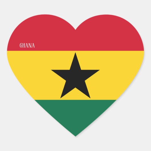 Sticker Cœur Ghana Drapeau splendide patriotique (Devant)