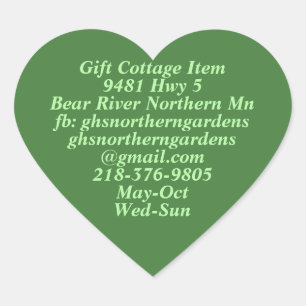 Sticker Cœur GHS Northern Gardens Info Plain Heart, plus brilla