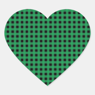 Sticker Cœur Ginham vert et noir