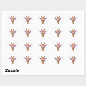 Sticker Cœur Girafe aux lunettes roses (Feuille)