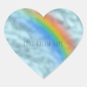 Sticker Cœur Girl Glam Aqua Rainbow