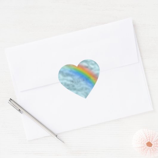 Sticker Cœur Girl Glam Aqua Rainbow (Enveloppe)