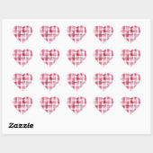 Sticker Cœur Girly Pink White Plaid Stripes (Feuille)