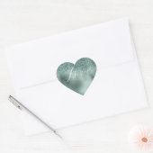Sticker Cœur Glam Aqua Pine Green Love (Enveloppe)