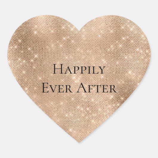 Sticker Cœur Glam Champagne Glitz (Devant)