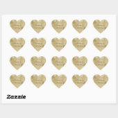 Sticker Cœur Glam Champagne Gold Glitzy Diamants (Feuille)