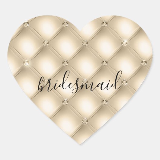 Sticker Cœur Glam Cream Champagne Diamond (Devant)