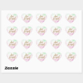 Sticker Cœur Glam or Parties scintillant Be Kind Mint Pink Tie  (Feuille)