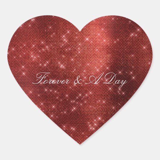 Sticker Cœur Glam Red Sparkle (Devant)