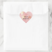 Sticker Cœur Glam rose Fille Or (Sac)