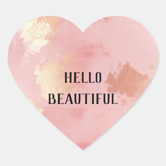 Sticker Cœur Glam rose Fille Or (Devant)