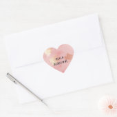 Sticker Cœur Glam rose Fille Or (Enveloppe)