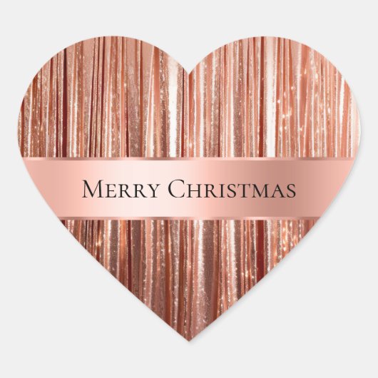 Sticker Cœur Glam Rose Gold Glitzy Sparkle (Devant)