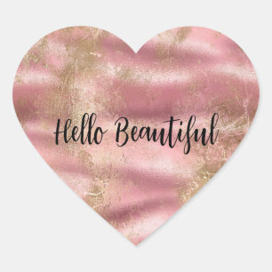 Sticker Cœur Glamour Rose Doré