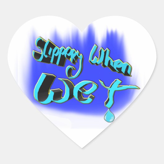 Sticker Cœur glissant lorsqu'il est humide (Devant)