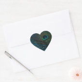 Sticker Cœur Glitter Aqua Peacock (Enveloppe)