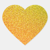 Sticker Cœur Glittery Gold Sparkle Mariage Anniversaire Ombre c (Devant)