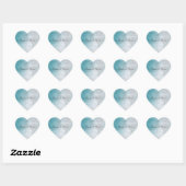Sticker Cœur Glitzy Aqua Ombre Sparkle (Feuille)
