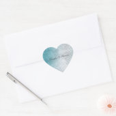 Sticker Cœur Glitzy Aqua Ombre Sparkle (Enveloppe)