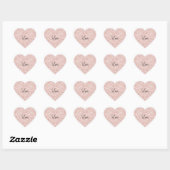 Sticker Cœur Glitzy Blush Pink Glitter Love (Feuille)