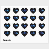 Sticker Cœur Glowing infinity with blue rose (Feuille)