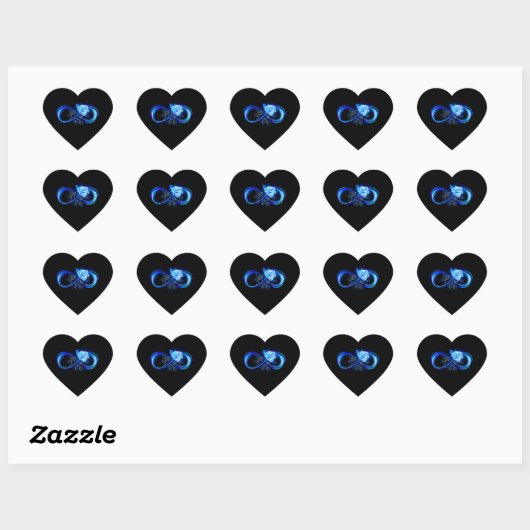 Sticker Cœur Glowing infinity with blue rose (Feuille)