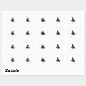 Sticker Cœur Gnome à cheval sur une parcelle (Feuille)