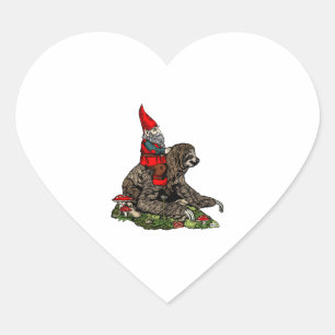 Sticker Cœur Gnome à cheval sur une parcelle