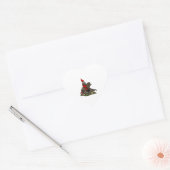 Sticker Cœur Gnome à cheval sur une parcelle (Enveloppe)